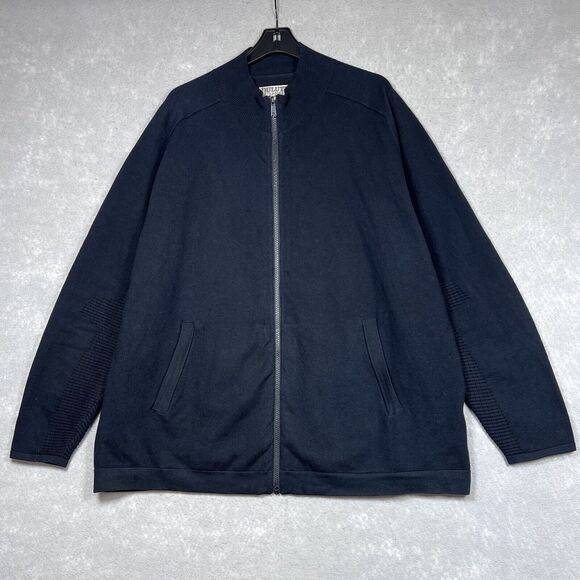 Duluth Trading Co Sweater Mens Size 2XL Black Full Zip Mock Cotton Blend - Picture 1 of 9